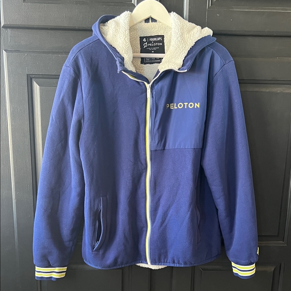 Peloton X Fourlaps Medium Sherpa Lined Hoodie Jacket
